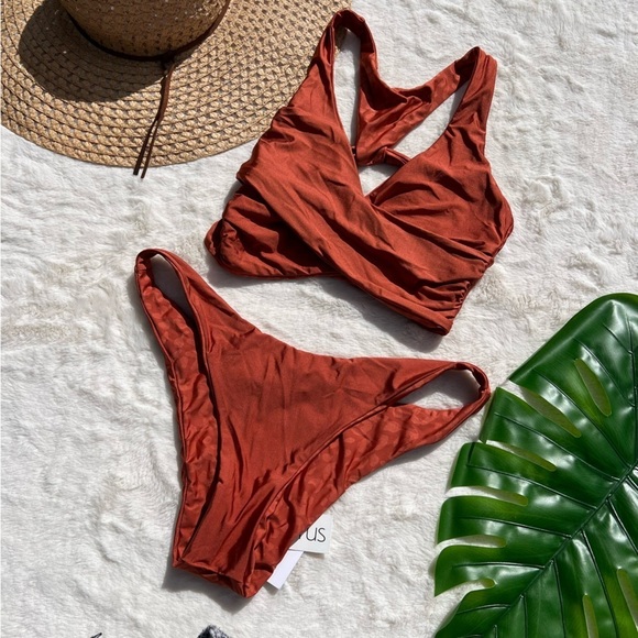 Citrus Swim Faux Wrap Top and Cheeky Bottom Bikini Set - Picture 9 of 12